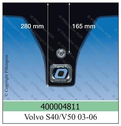 Frontscheibe grün Sensorvorb. Volvo
