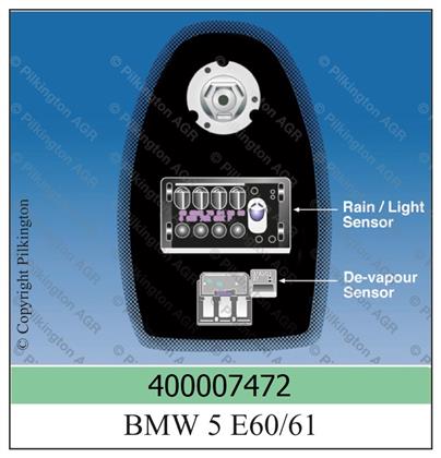Frontscheibe grün mit Sensor BMW