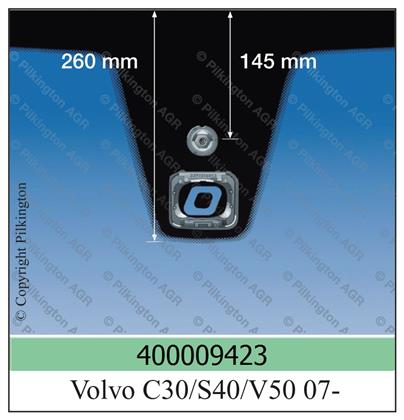Frontscheibe grün Sensorvorb. Volvo
