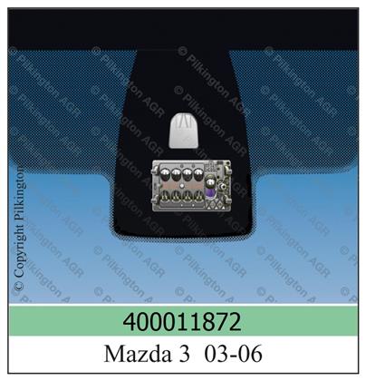 Frontscheibe grün Sensorvorb. Mazda