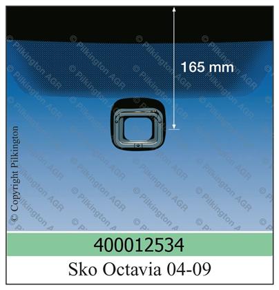 Frontscheibe grün Sensorvorb. Skoda