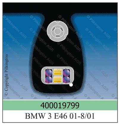 Frontscheibe grün mit Sensor BMW
