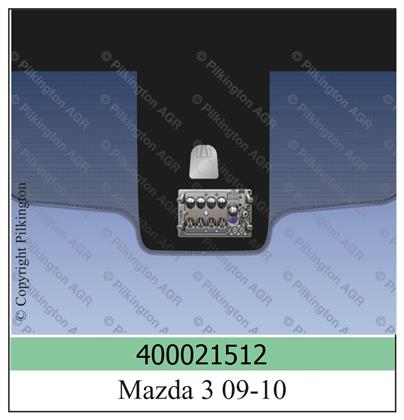 Frontscheibe grün Sensorvorb. Mazda
