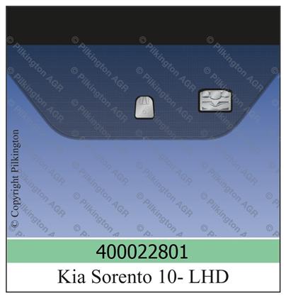Frontscheibe grün mit Sensor Kia