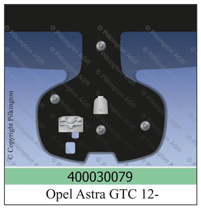 Frontscheibe grün mit Sensor Opel