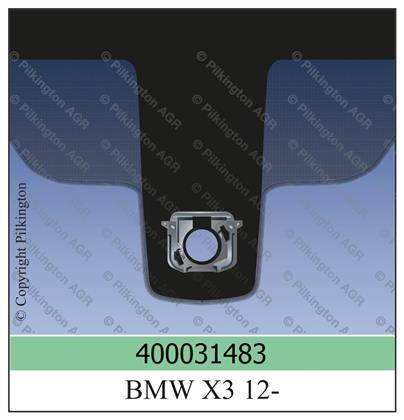 Frontscheibe grün mit Sensor BMW