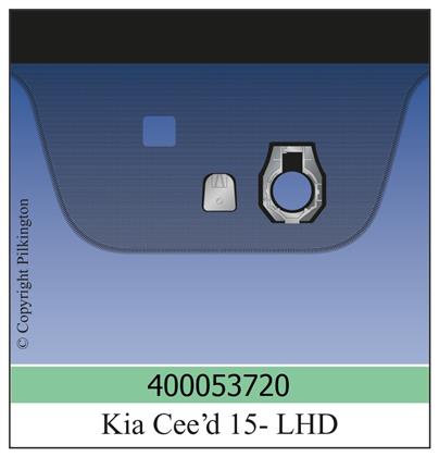 Frontscheibe grün mit Sensor Kia