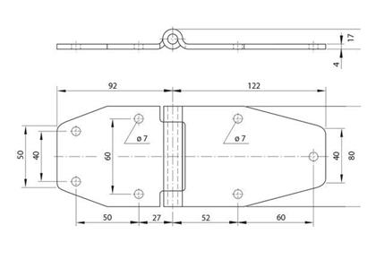 Scharnier Komplett 92mit 122X80 Edel