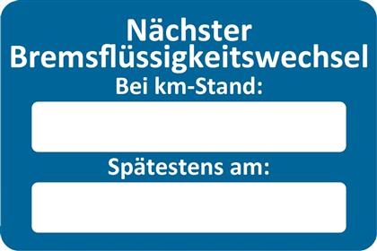 Aufkleber "Bremsflüssigkeit-Wechsel" (250 St.)