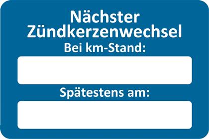 Aufkleber "Zündkerzen-Wechsel" (250 St.)
