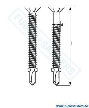 Flügelbohrschr. spez.veredelt 6,3 x 55mm