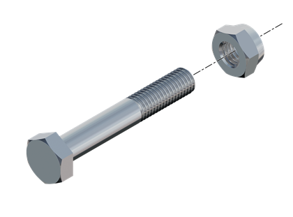 Schraube mit  Mutter M10X65