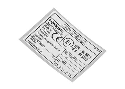 Ersatz Typschild PLATE AT EVO 40