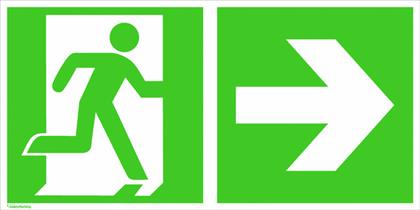 Flucht- und Rettungsschild Rechts