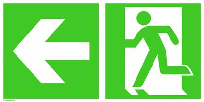 Flucht- und Rettungsschild Links