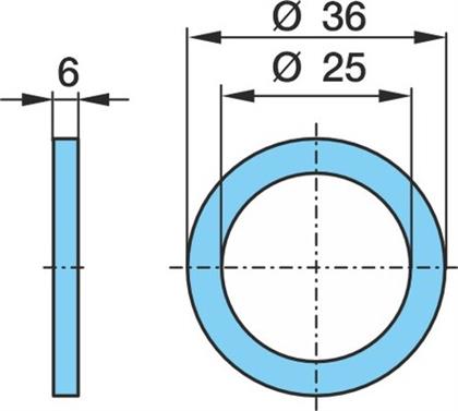 Scheibe Ø36/Ø25/6