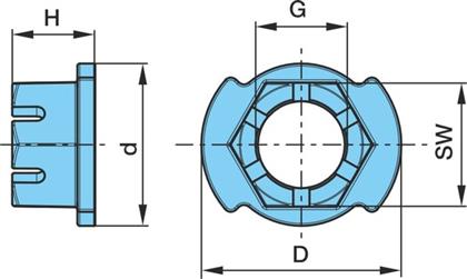 Kronenmutter 16+18T M60X2 Sw85