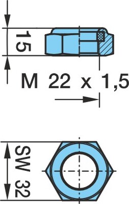 Sicherungsmutter M22X1,5X15 Dac