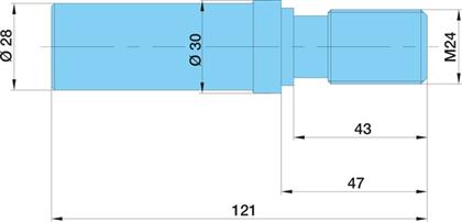 Gewindebolzen M24X1.5 L=121 N4