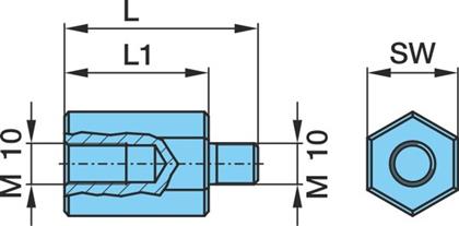 Gewindebolzen Adapter für Abdeckblech
